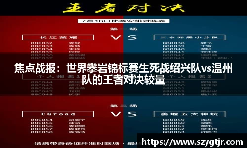 焦点战报：世界攀岩锦标赛生死战绍兴队vs温州队的王者对决较量